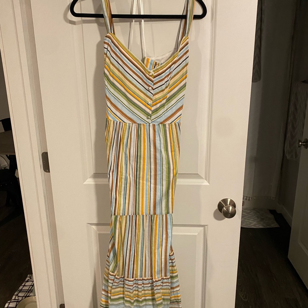 LC Lauren Conrad Yellow and Green Midi Dress